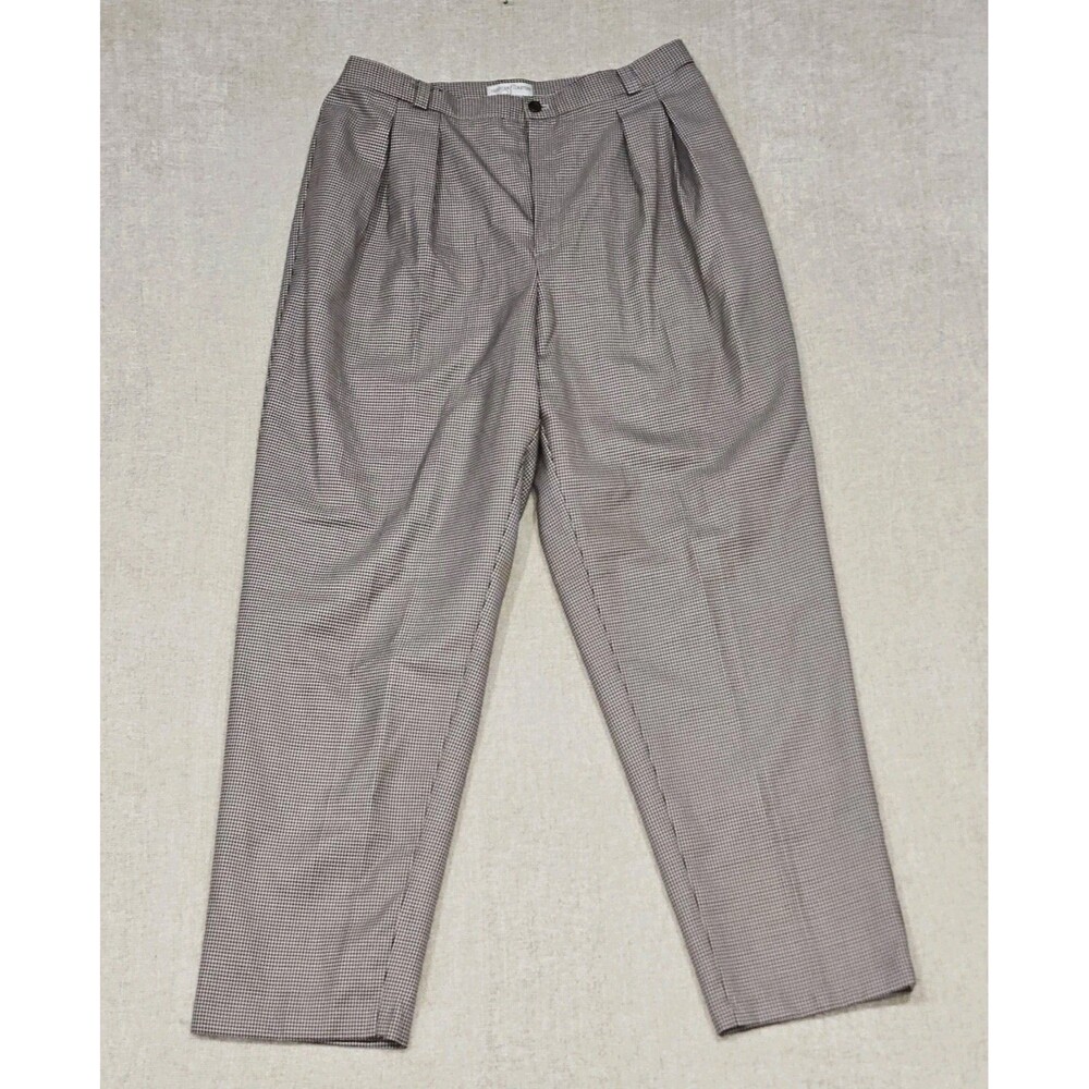 VTG Parisian Signature Woman 16 Brown/Red Houndstooth Trouser Academia Career